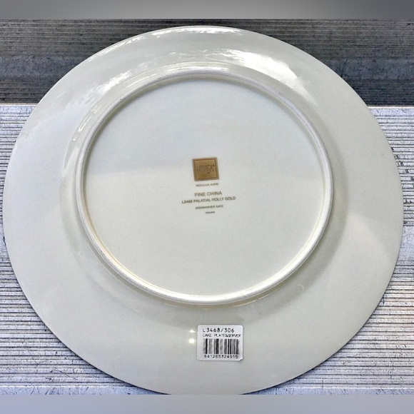 Vintage Discontinued Mikasa PALATIAL HOLLY GOLD Holiday Trim Cake Serving Plate - Picture 3 of 10